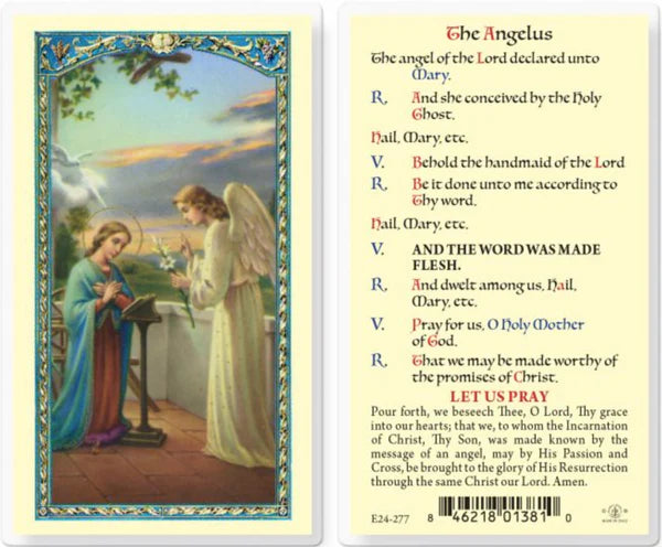 The Angelus Annunciation Laminated Holy Card