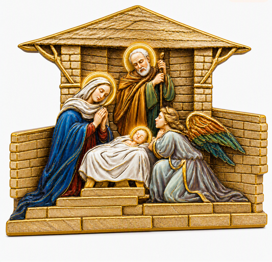 Nativity Stable Desktop Plaque