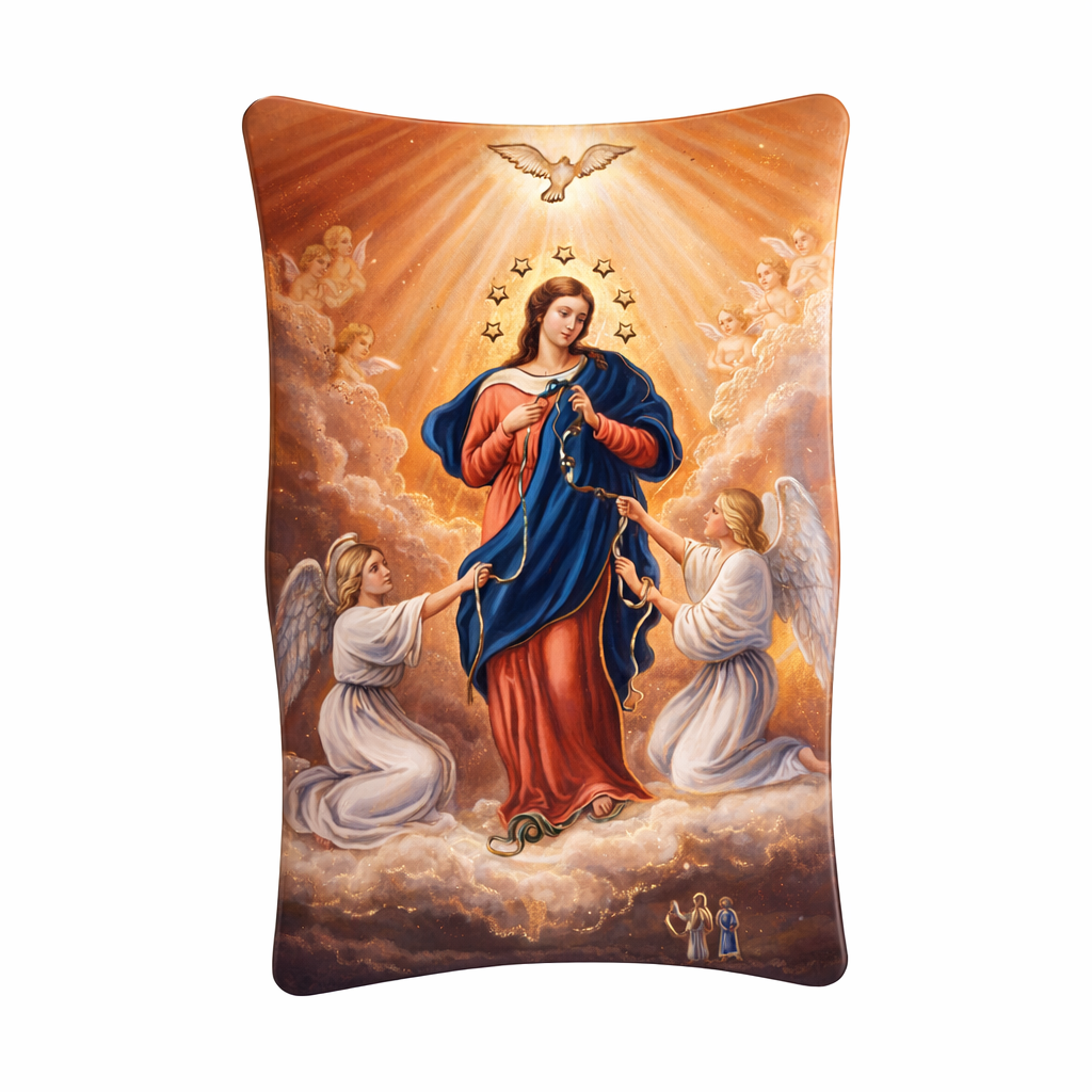 Our Lady of Undoer of Knots Mini Plaque, 4.25' - Made in Italy