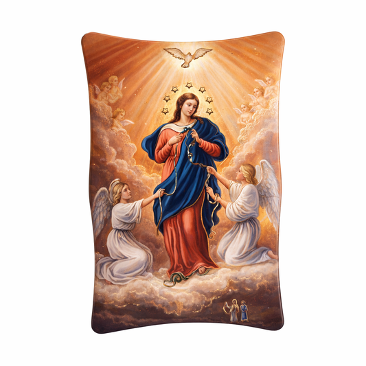 Our Lady of Undoer of Knots Mini Plaque, 4.25' - Made in Italy