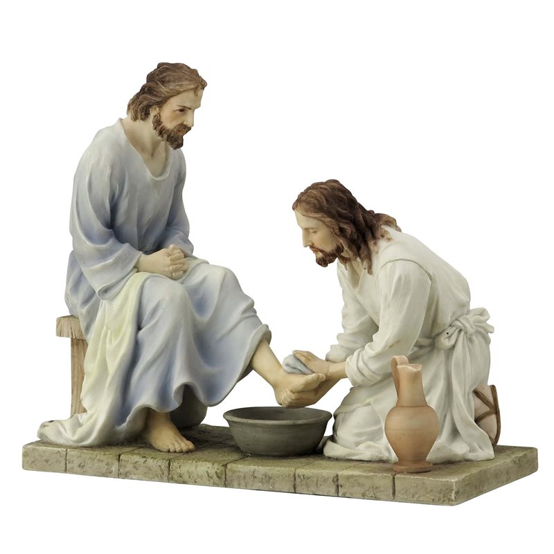 Jesus Washing Feet Statue, 7.25"