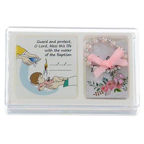 Baptism Gift Set with Decade Rosary & Frame