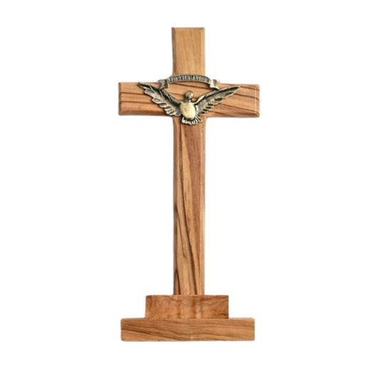 Olive Wood Standing Confirmation Cross 5.5"