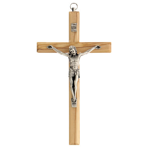 Olivewood Wall Crucifix, 8" (Made in Italy)