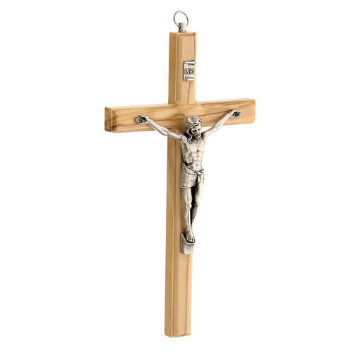 Olivewood Wall Crucifix, 8" (Made in Italy)