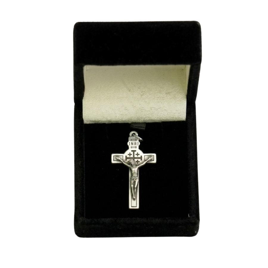 Crucifix with Holy Land Relic and Chain