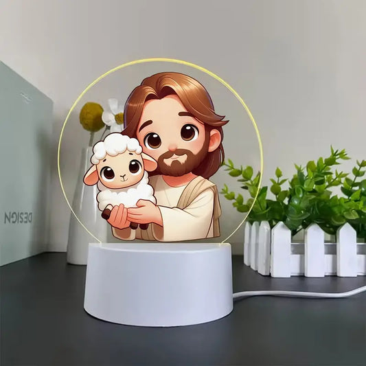 LED Night Light: Jesus and Lamb (B)