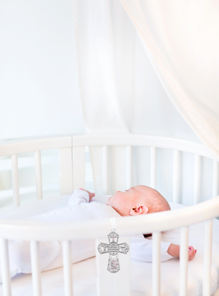 Crib Cross Ornament - Blue