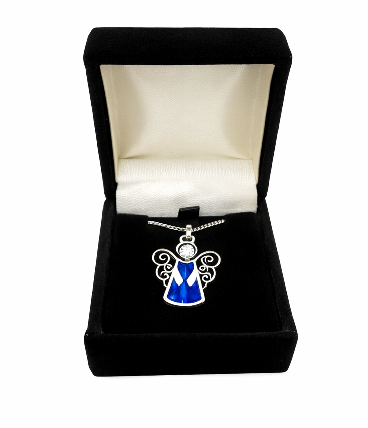 Guardian Angel Pendant (Blue) with Chain