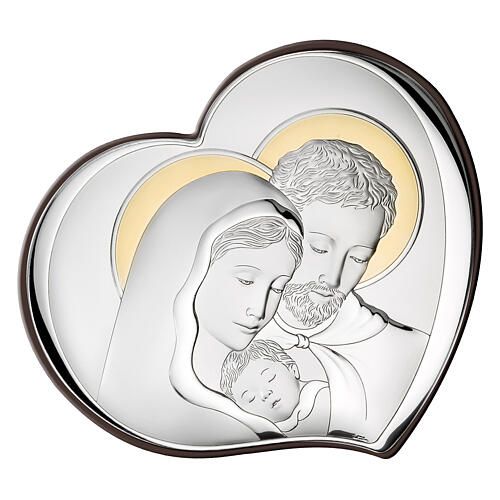 Holy Family Two-Tone Silver Desktop Plaque, 3.15" (Made in Italy)