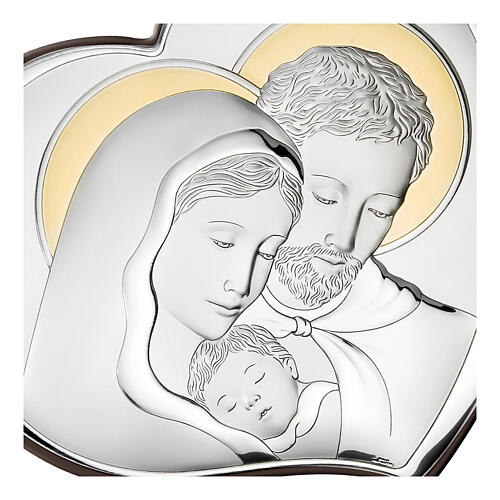 Holy Family Two-Tone Silver Desktop Plaque, 3.15" (Made in Italy)