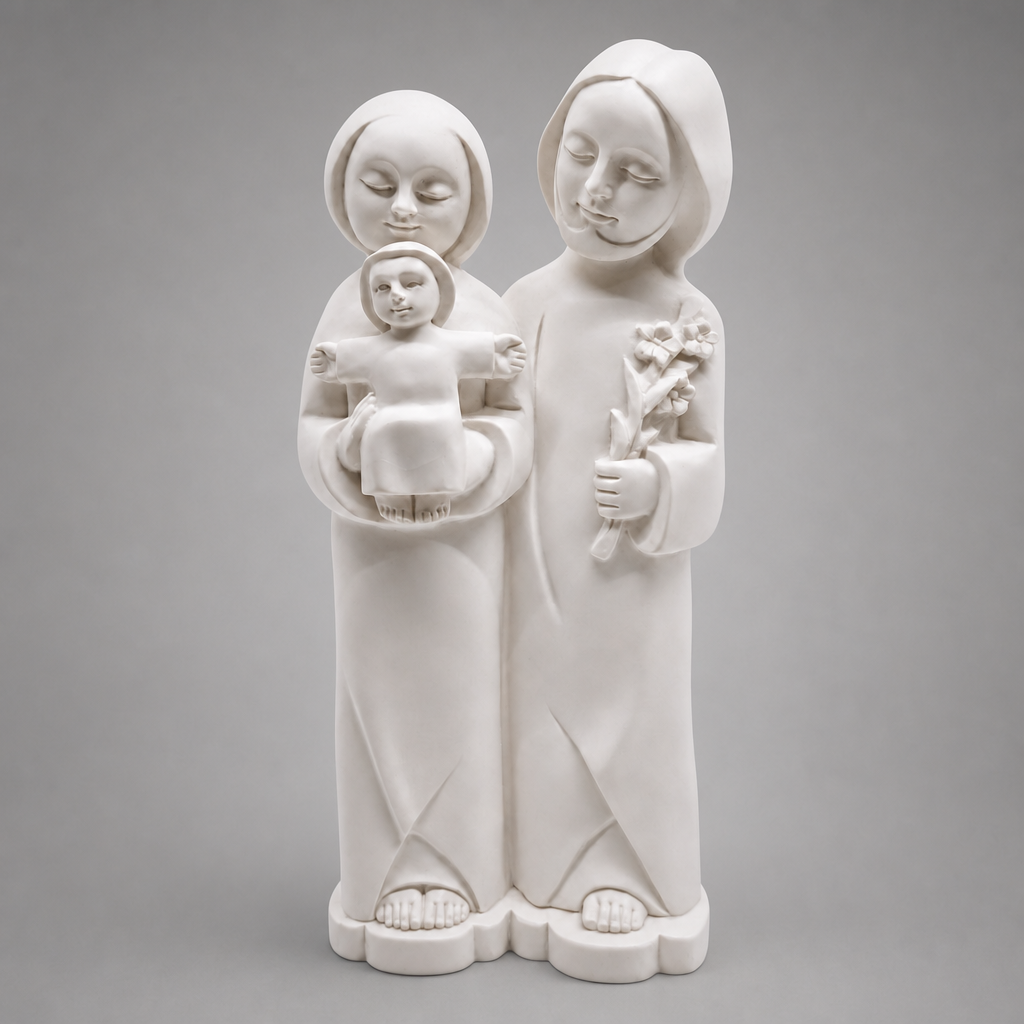 Holy Family Statue – 8" (White, Oriental Style)