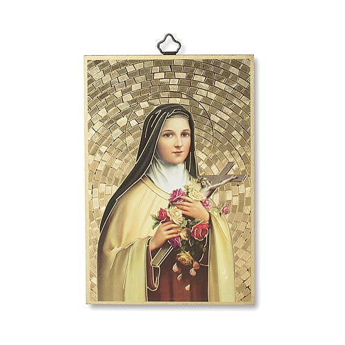 Woodcut Plaque - St Therese of Lisieux, 6" (Italy)