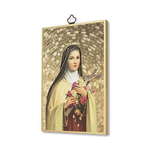 Woodcut Plaque - St Therese of Lisieux, 6" (Italy)