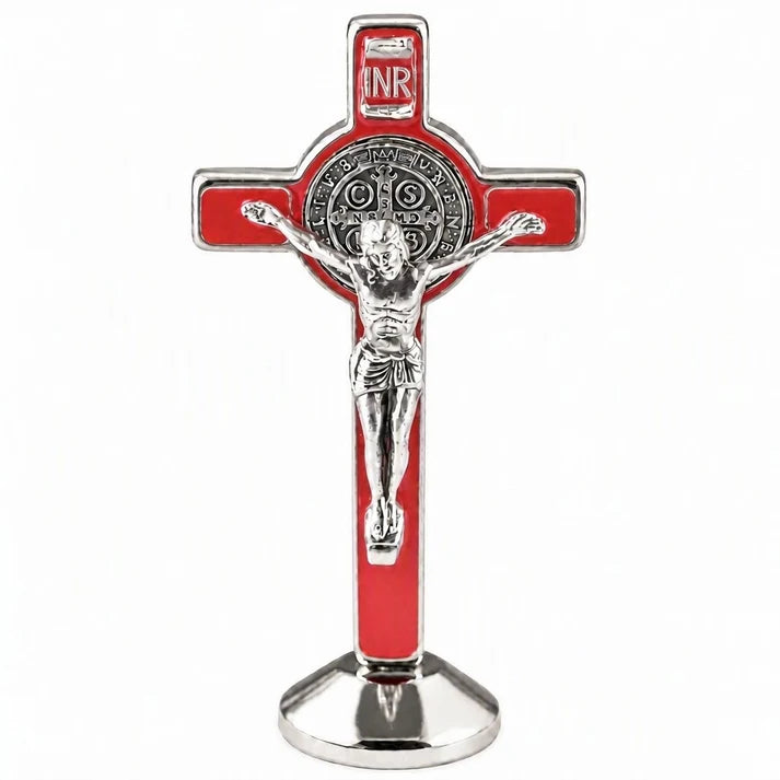 St. Benedict Standing Crucifix (Red) 3"