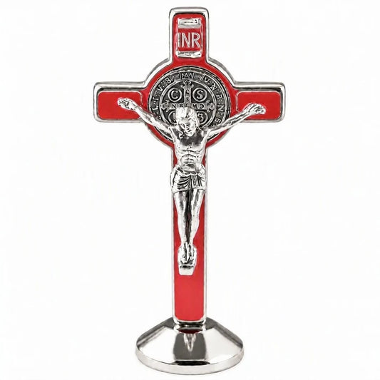 St. Benedict Standing Crucifix (Red) 3"