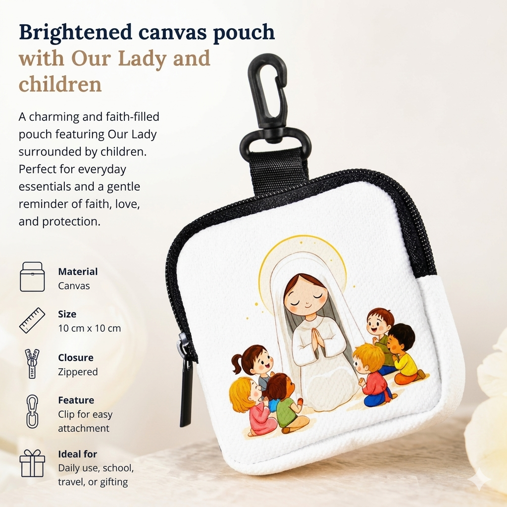 Our Lady with Children Canvas Pouch