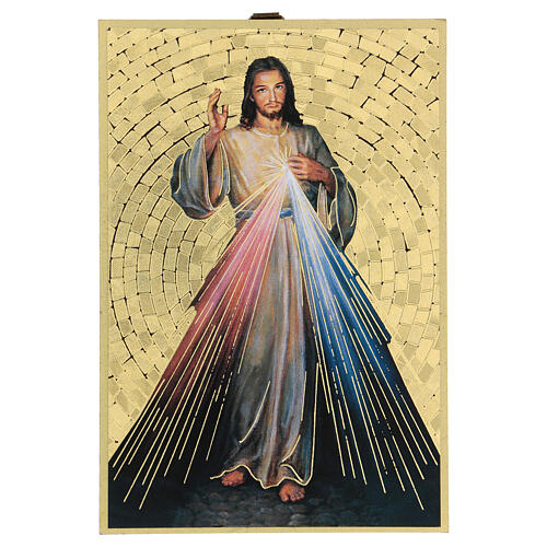 Woodcut Plaque - Divine Mercy, 6" (Italy)