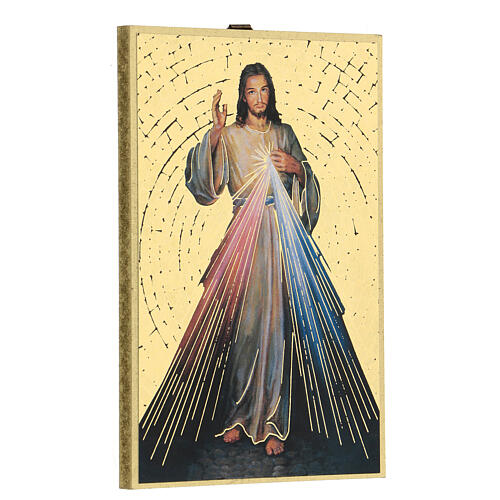 Woodcut Plaque - Divine Mercy, 6" (Italy)