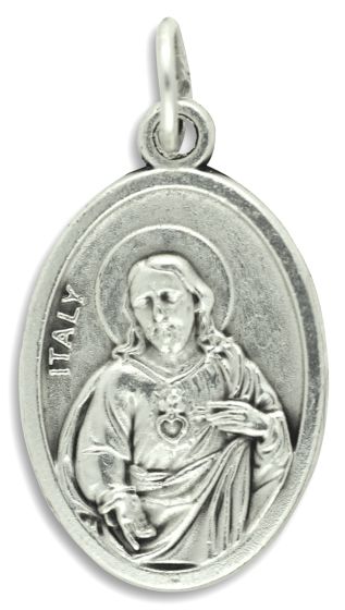 Sacred Heart of Jesus Oxidized Medal, 1"
