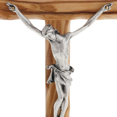 Modern Crucifix in Olive Wood, 8" (Made in Italy)