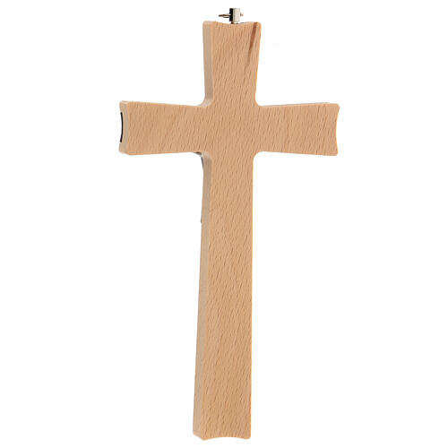 Two-tone Wood Crucifix, 8" (Made in Italy)