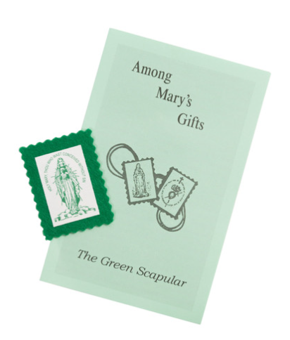 Cordless Green Scapular with Pamphlet