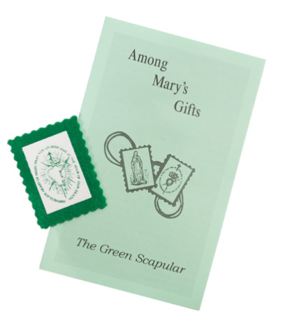 Cordless Green Scapular with Pamphlet