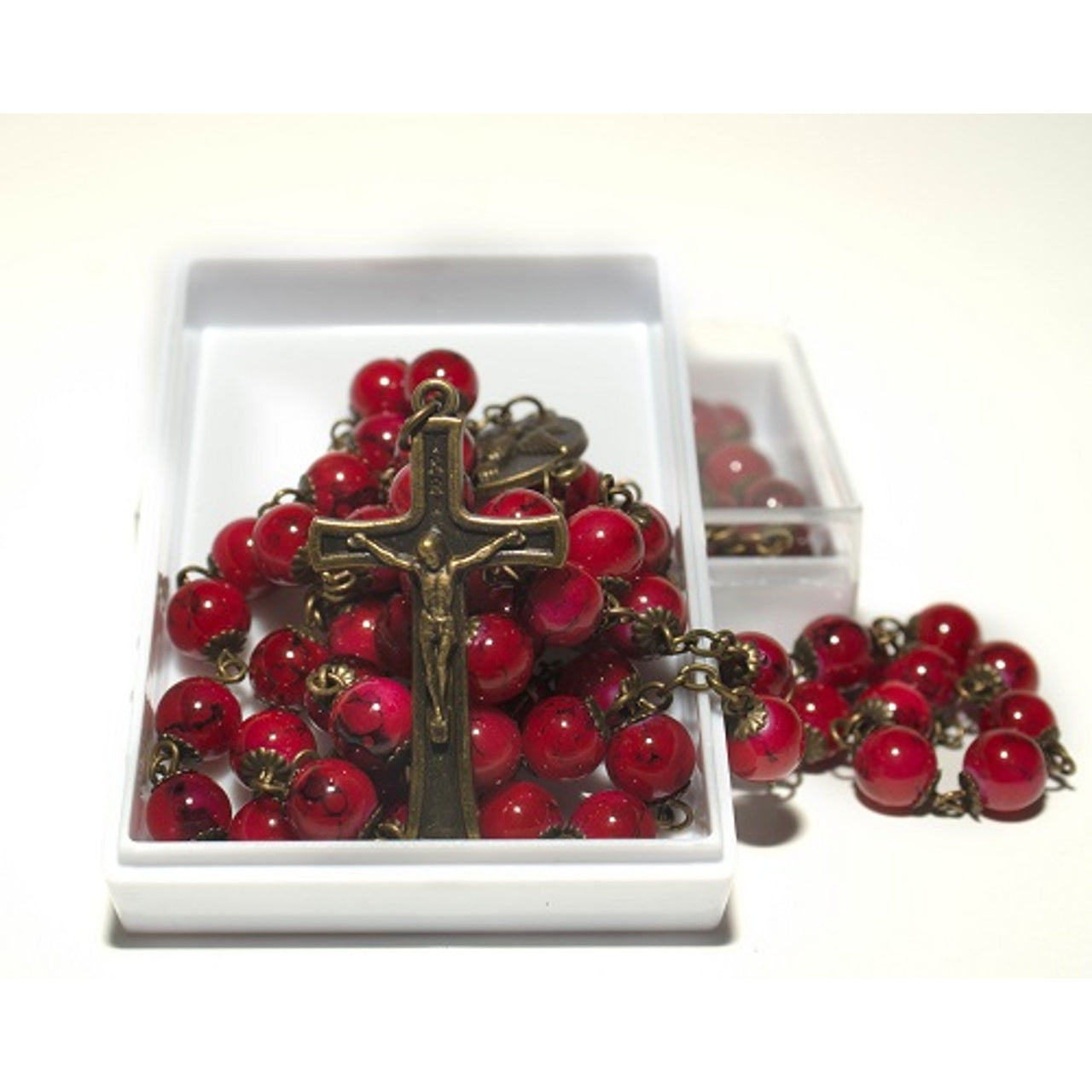 Red Marble Confirmation Rosary