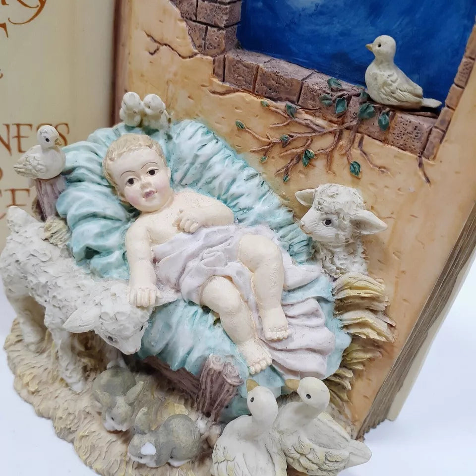 Baby Jesus in a Manger Music Book Box