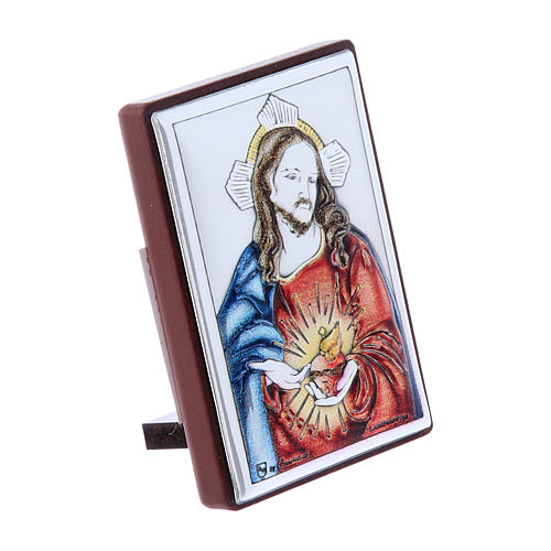 Sacred Heart of Jesus Desktop Plaque, 2.5" (Italy)