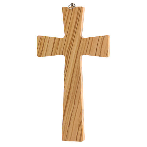 Olivewood Beveled Wall crucifix, 8" (Made in Italy)