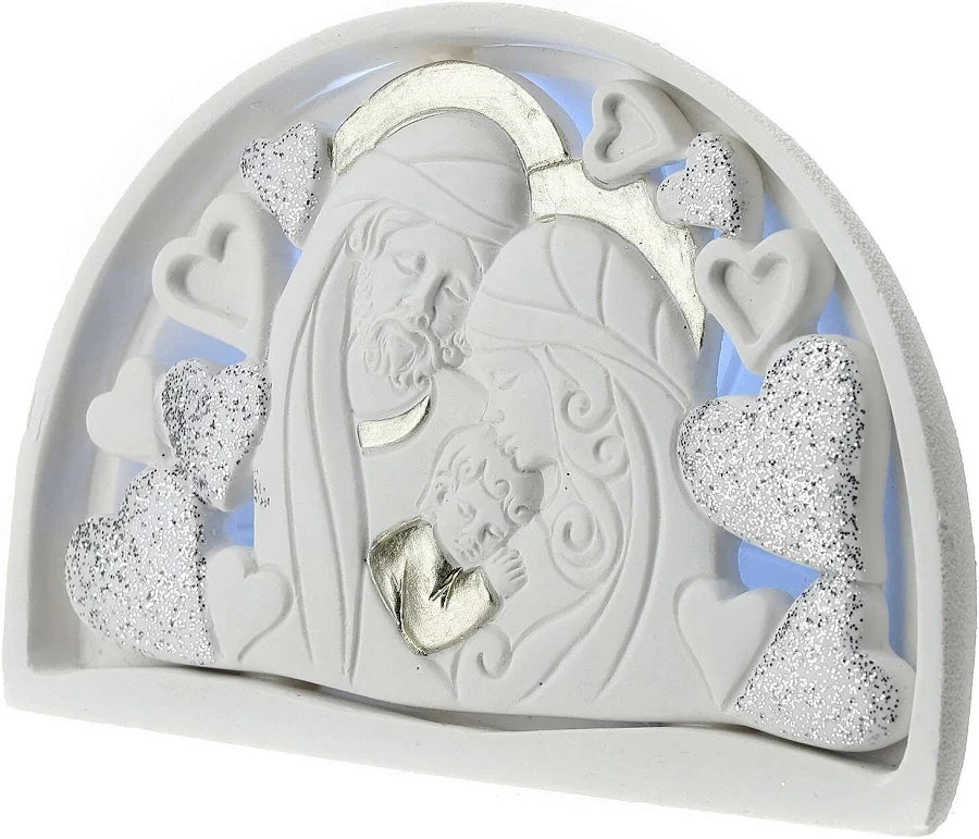 Holy Family LED Marble Wedding Keepsake, 3.15" h