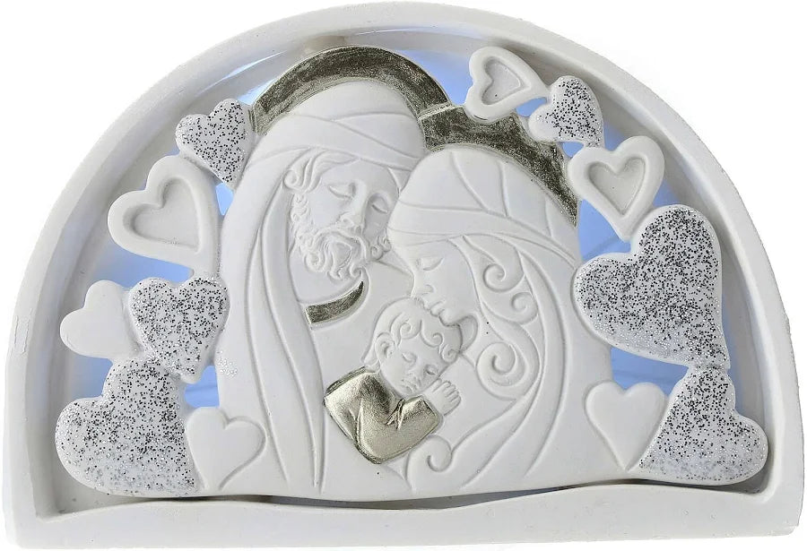 Holy Family LED Marble Wedding Keepsake, 3.15" h