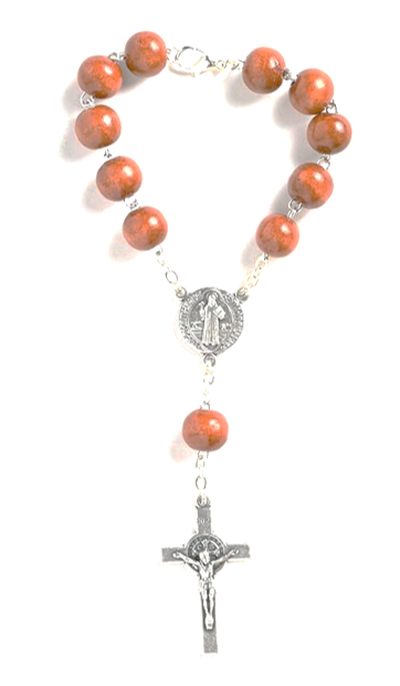 Auto Rosary: St Benedict Decade Rosary - Brown (Italy)