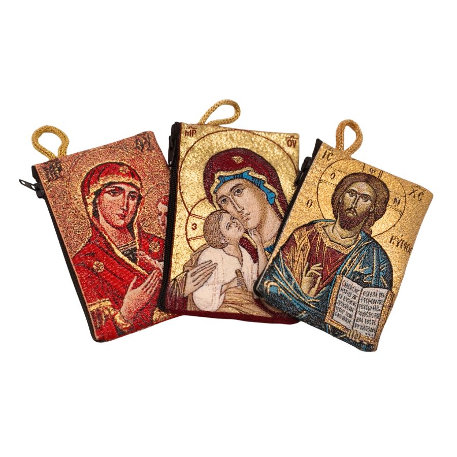 Tapestry Icon Rosary Pouch (3" x 4.5")