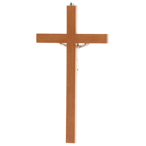 Traditional INRI Wall Crucifix in Natural Pearwood , 12" (Made in Italy)