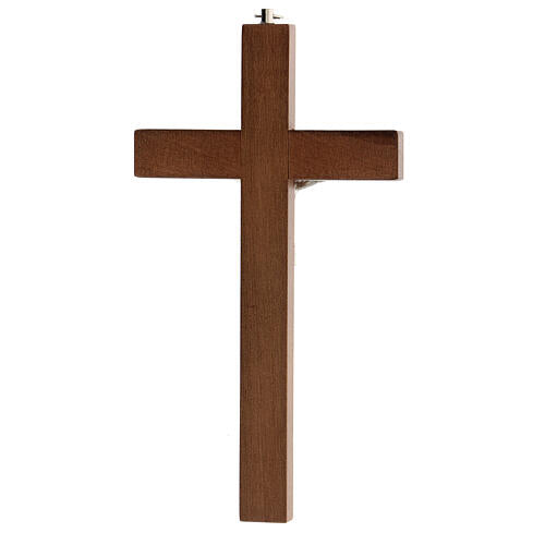 Wall Crucifix with Wood Grooves, 8" (Made in Italy)