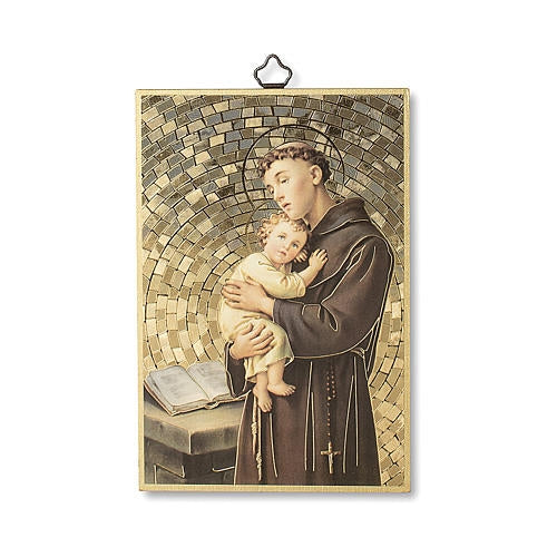 Woodcut Plaque - St Anthony of Padua, 6" (Italy)