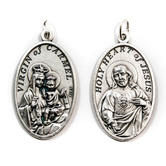 Sacred Heart of Jesus Oxidized Medal, 1"