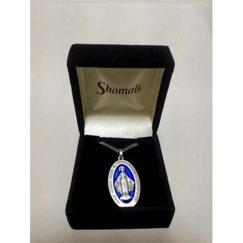 Miraculous Medal (Blue) with 20" Chain