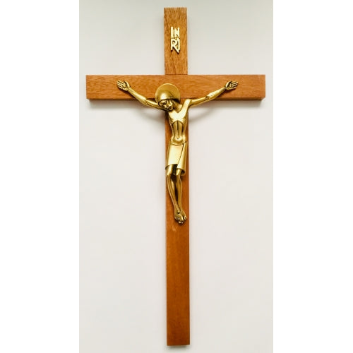 Crucifix with Gold Corpus (Italy) 14"