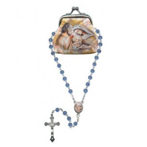 Rosary with Holy Family Pouch