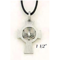 Pewter Holy Spirit Pendant on Cord