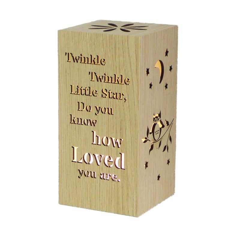 Wood Veneer Twinkle Twinkle LED Night Light, 8"