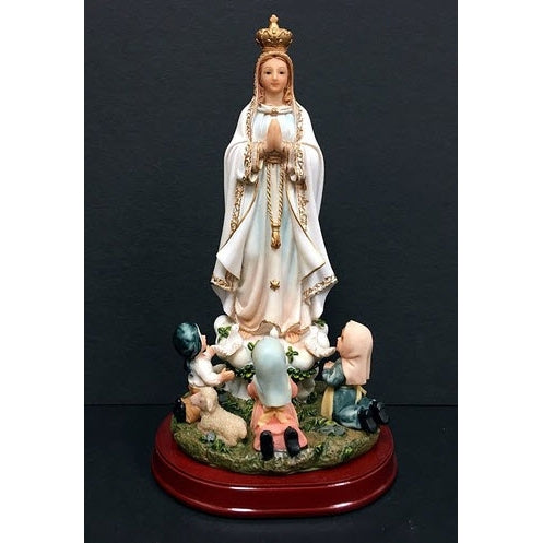 Our Lady of Fatima with Children Statue 9.5"