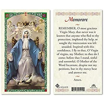 Memorare Laminated Prayer Card