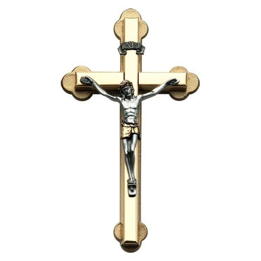 Two-Tone Crucifix with Pewter Corpus 4"