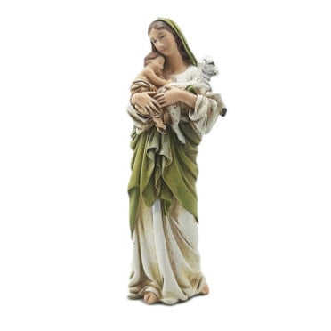 Madonna and Child Jesus with Lamb Statue, 6.25"