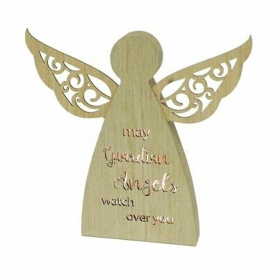 Wood Veneer LED Angel Night Light, 10"